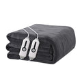 YAKEE Electric Heated Blanket 84"x90" Queen Size with Dual Control, 4 Heat Levels, 10-Hour Auto-off, Soft Coral Fleece, Overheat Protection, Gray