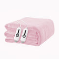 YAKEE Electric Heated Blanket 84"x90" Queen Size with Dual Control, 4 Heat Levels, 10-Hour Auto-off, Soft Coral Fleece, Overheat Protection, Pink