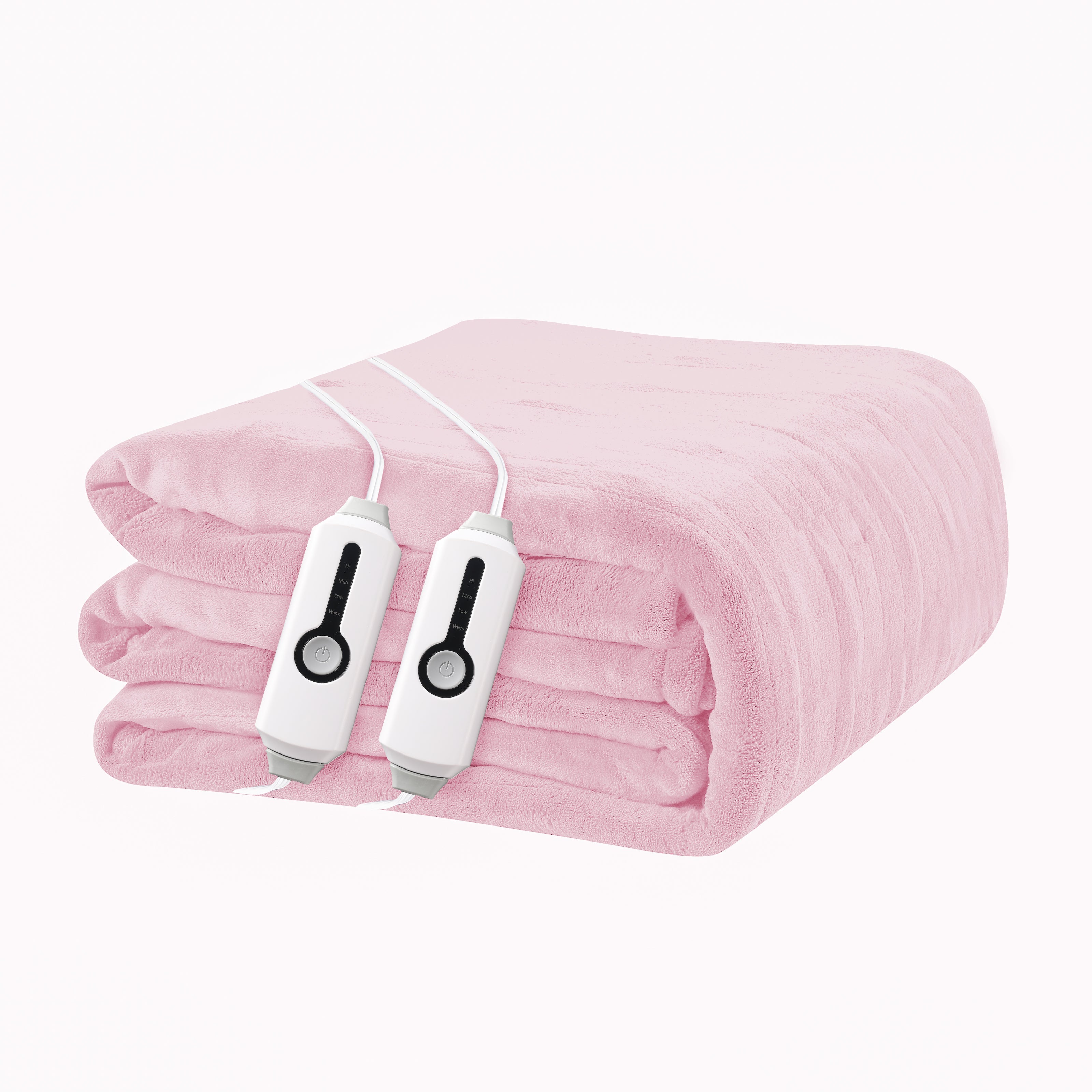 YAKEE Electric Heated Blanket 84"x90" Queen Size with Dual Control, 4 Heat Levels, 10-Hour Auto-off, Soft Coral Fleece, Overheat Protection, Pink