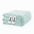 YAKEE Electric Heated Blanket 84"x90" Queen Size with Dual Control, 4 Heat Levels, 10-Hour Auto-off, Soft Coral Fleece, Overheat Protection, Green