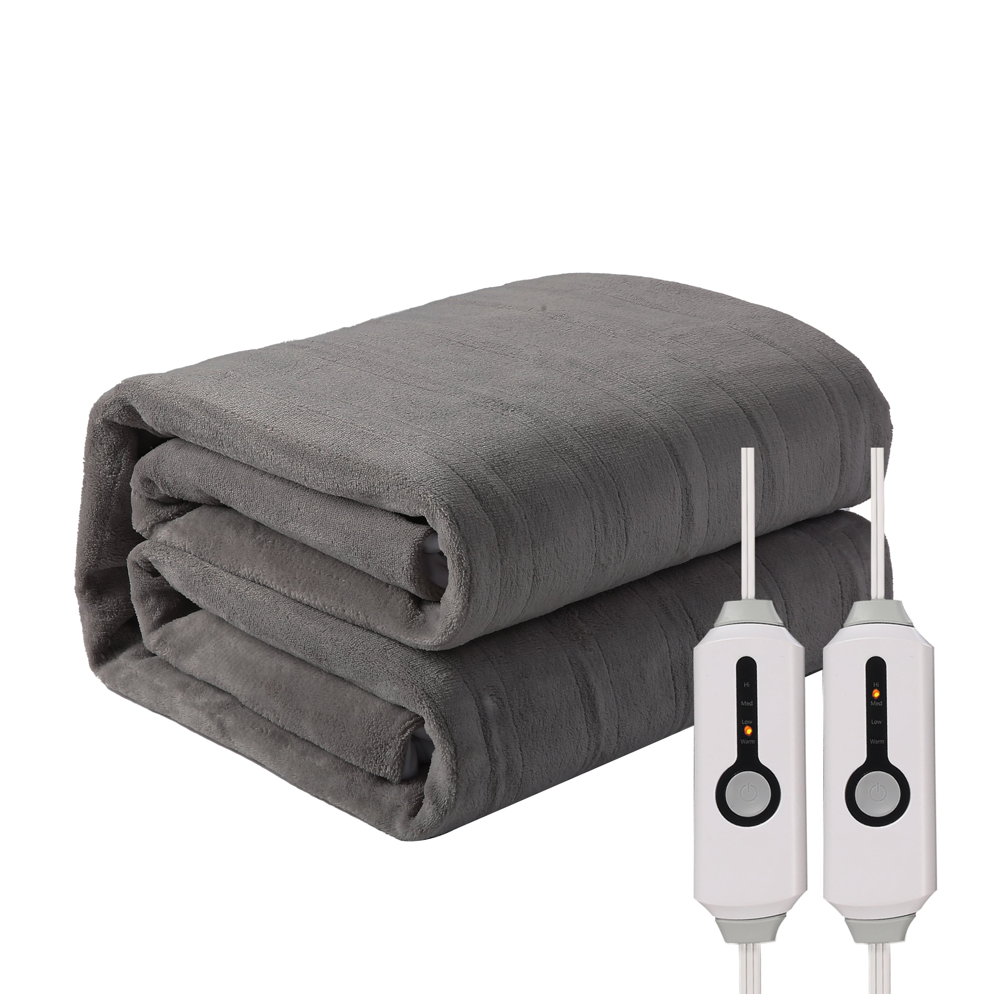 YAKEE Electric Heated Mattress Pad, Queen Size, 4 Heating Levels, 10-Hour Auto off, Lightweight Polyester, Grey
