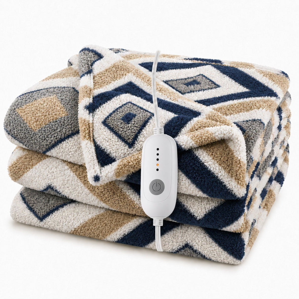 YAKEE Electric Heated Throw Blanket 50"x60" Throw Size, Soft Cozy Flannel Heating Blanket with 5 Heat Levels, 3H Auto-Off for Couch, Great Gift for Dad - Afghani style