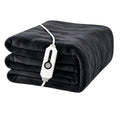 YAKEE Heated Throw Blanket 50"x 60" Soft Warm Flannel Fast Heating Blanket, 4 Fast Heating Levels & 3 Hours Auto-off, Dark Gray