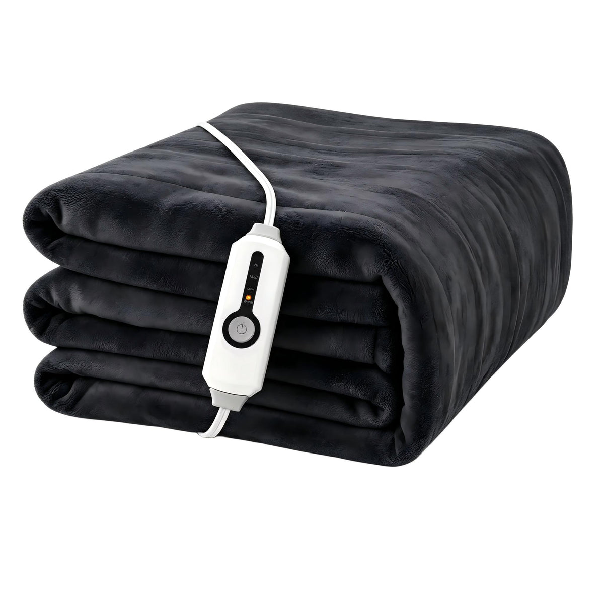YAKEE Heated Throw Blanket 50"x 60" Soft Warm Flannel Fast Heating Blanket, 4 Fast Heating Levels & 3 Hours Auto-off, Dark Gray