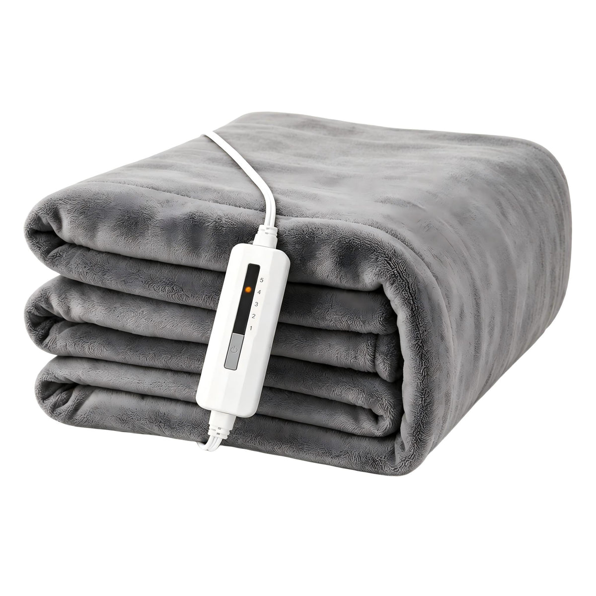 YAKEE Electric Heated Throw Blanket 50"x60" Throw Size, Soft Cozy Flannel Heating Blanket with 4 Heat Levels, 3H Auto-Off for Couch, Great Gift for Dad - Light Gray