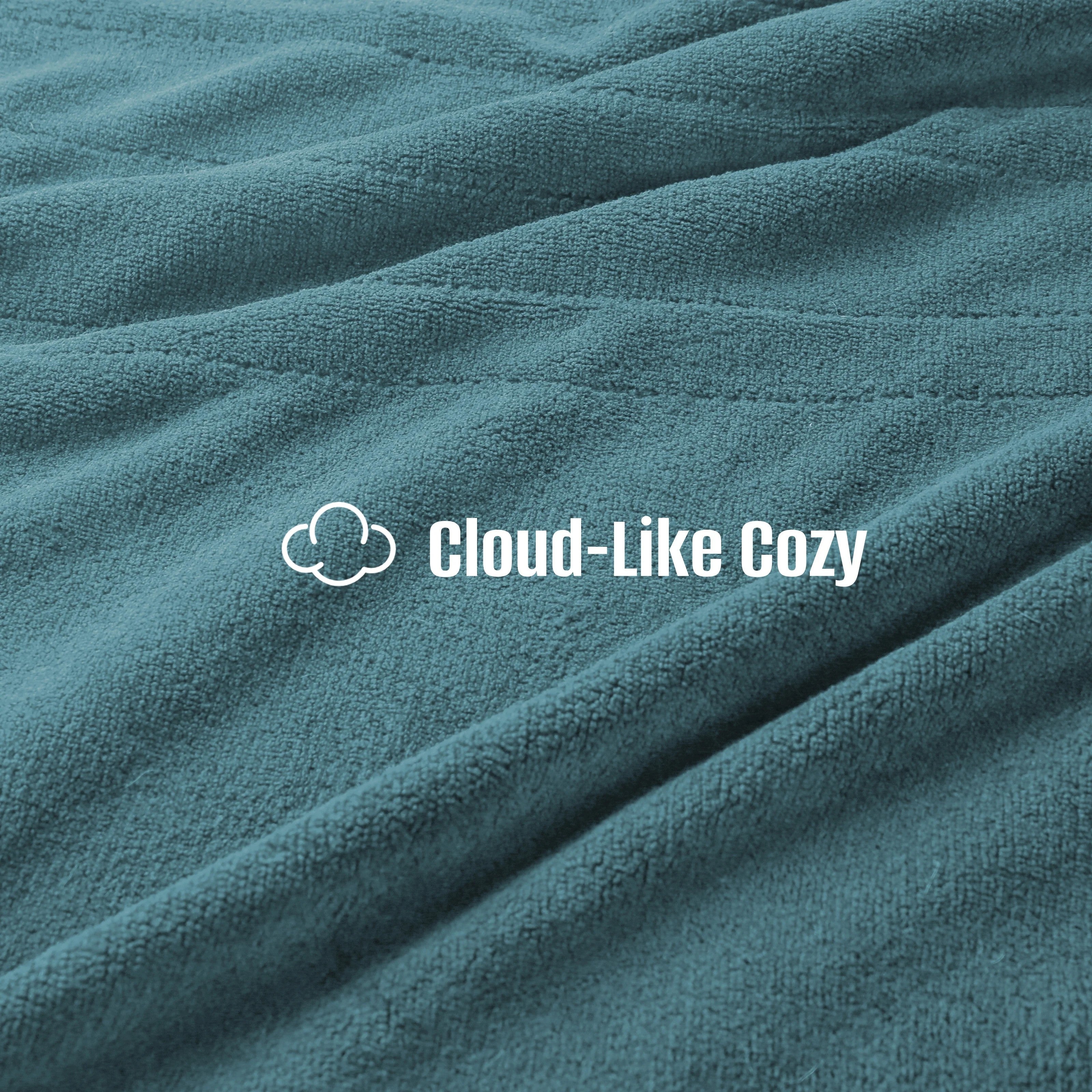 YAKEE Heated Throw Blanket 50"x 60" Soft Warm Flannel Fast Heating Blanket, 4 Fast Heating Levels & 3 Hours Auto-off, Teal