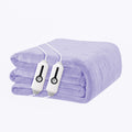 YAKEE Electric Heated Blanket 90"x100" King Size with Dual Control, 4 Heat Levels, 10-Hour Auto-off, Soft Coral Fleece, Overheat Protection, Light Purple