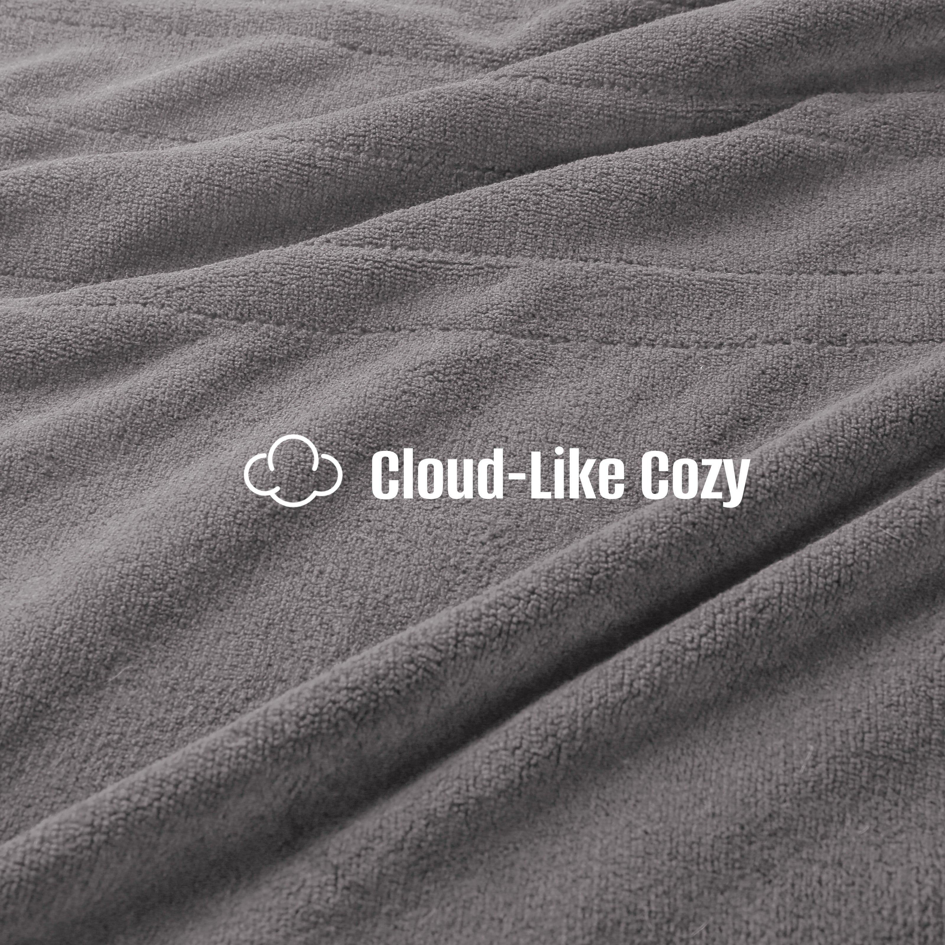 YAKEE Electric Heated Blanket 90"x100" King Size - Dual Control Design, 4 Heat Levels, 10-Hour Auto-Off, Soft Coral Fleece Heated Blanket with Overheat Protection, Gray