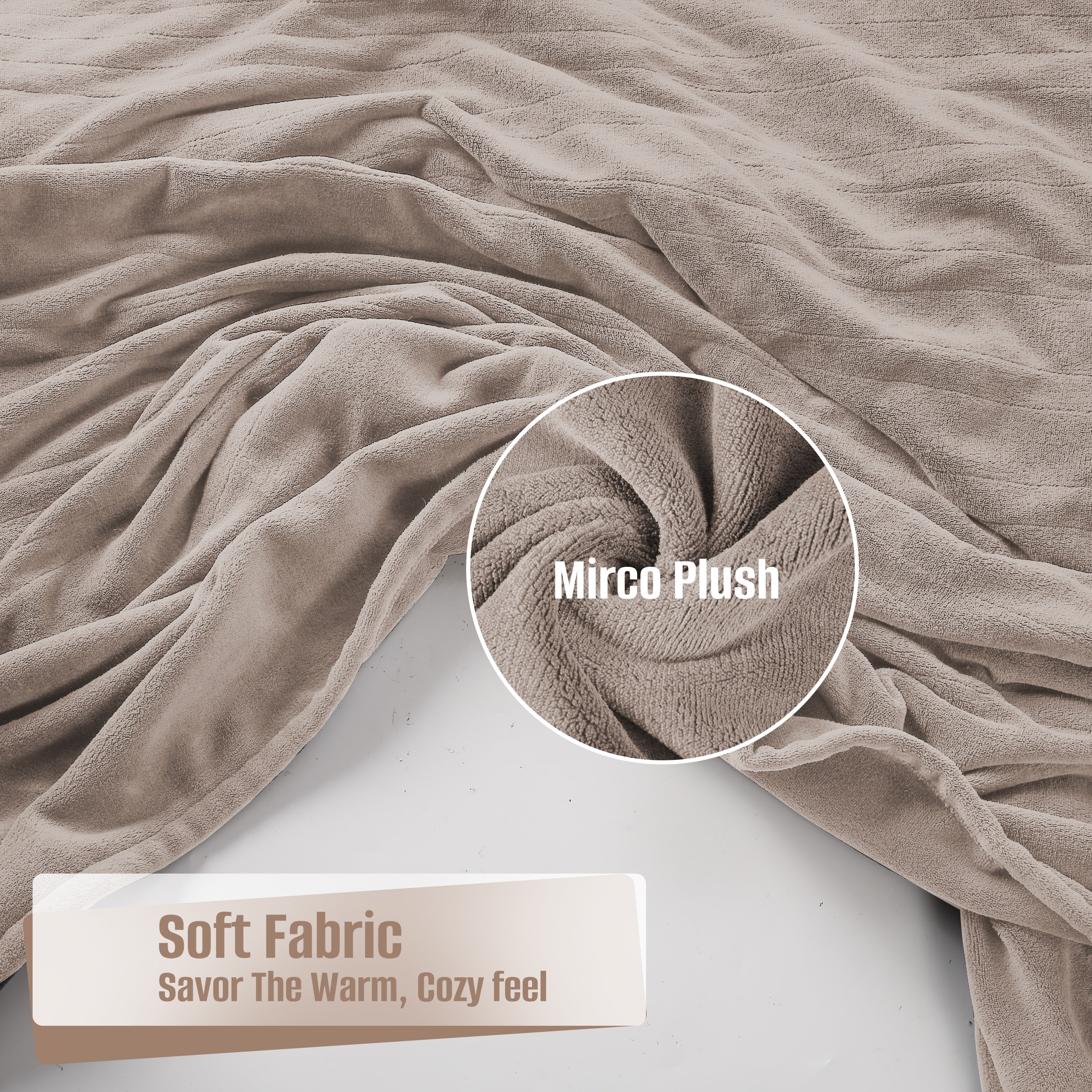 YAKEE Electric Heated Blanket 72"x84" Full Size - Soft Warm Coral Fleece, 4 Heat Levels, 10 Hours Auto-off, Machine Washable with Overheat Protection, Brown