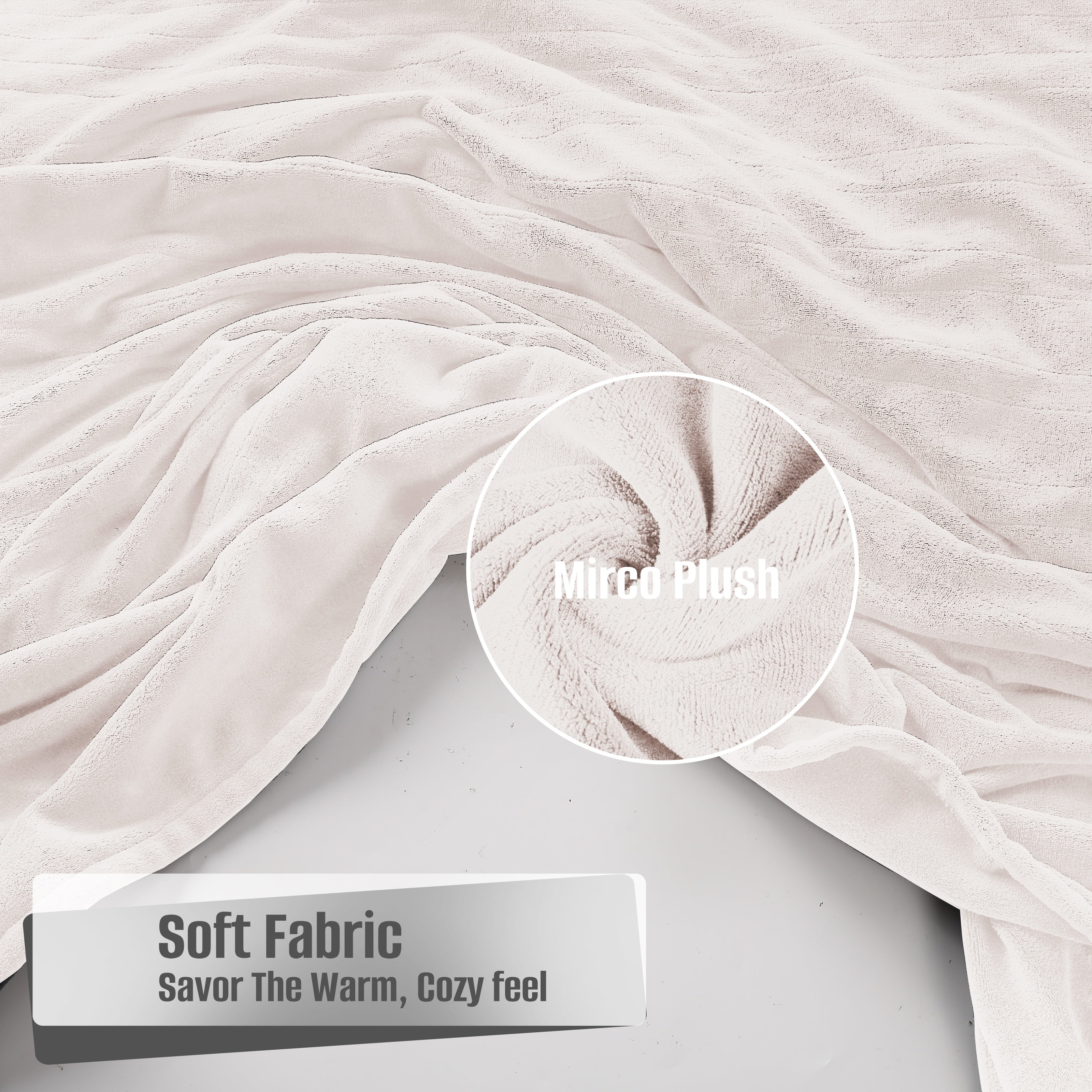 YAKEE Electric Heated Blanket 72"x84" Full Size - 4 Heat Levels, 10 Hours Auto-off, Machine Washable with Overheat Protection, White for Adults