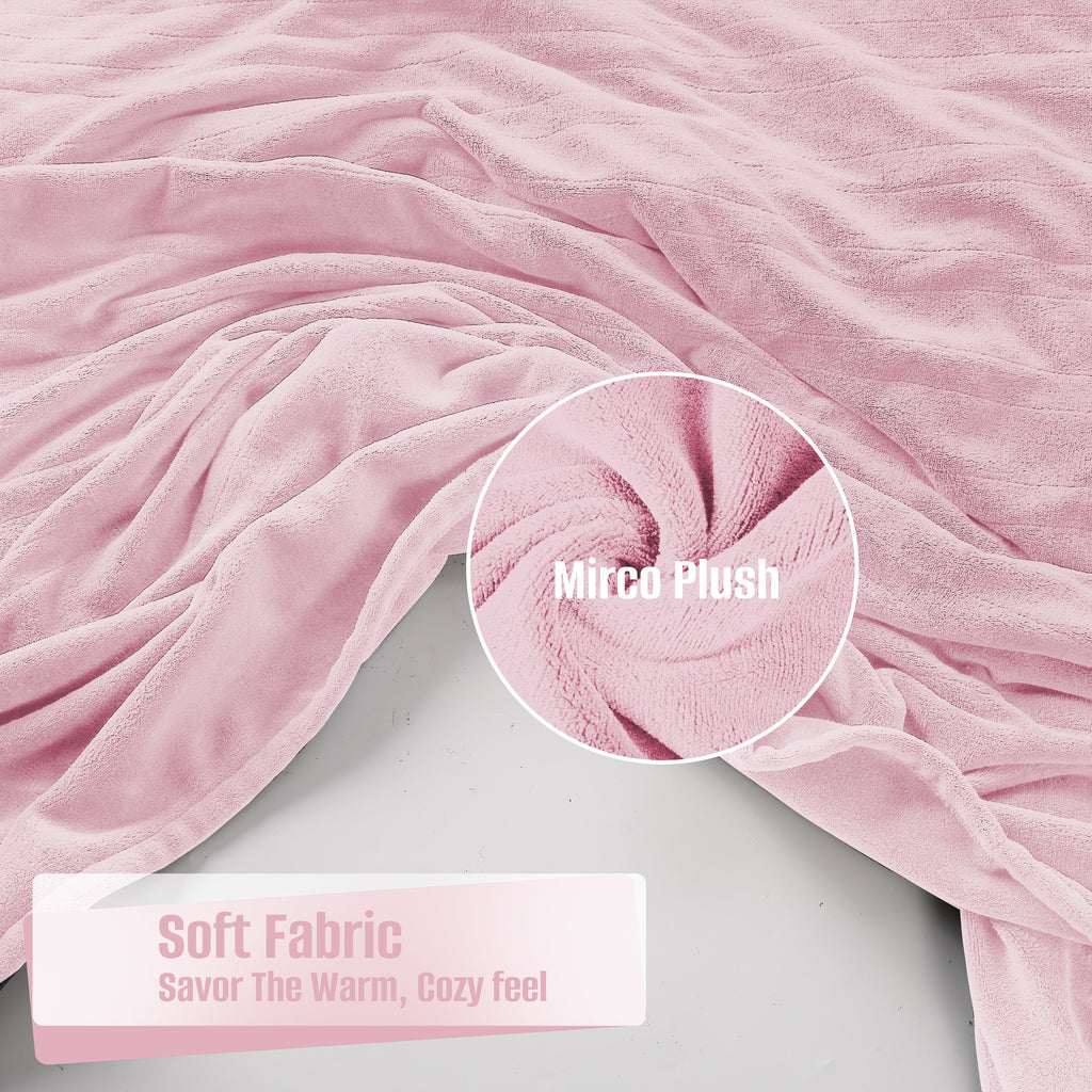 YAKEE Electric Heated Blanket 84"x90" Queen Size with Dual Control, 4 Heat Levels, 10-Hour Auto-off, Soft Coral Fleece, Overheat Protection, Pink