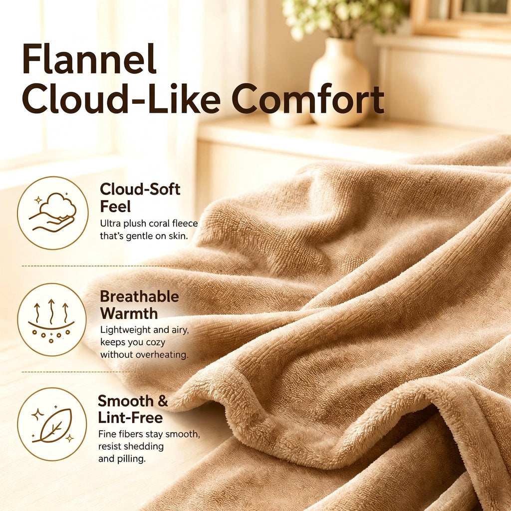 YAKEE Electric Heated Blanket 62"x84" Twin Size, Soft Cozy Flannel Heating Blanket with 4 Heat Levels, 10H Auto-Off for Bed, Great Gift for Dad - Linen