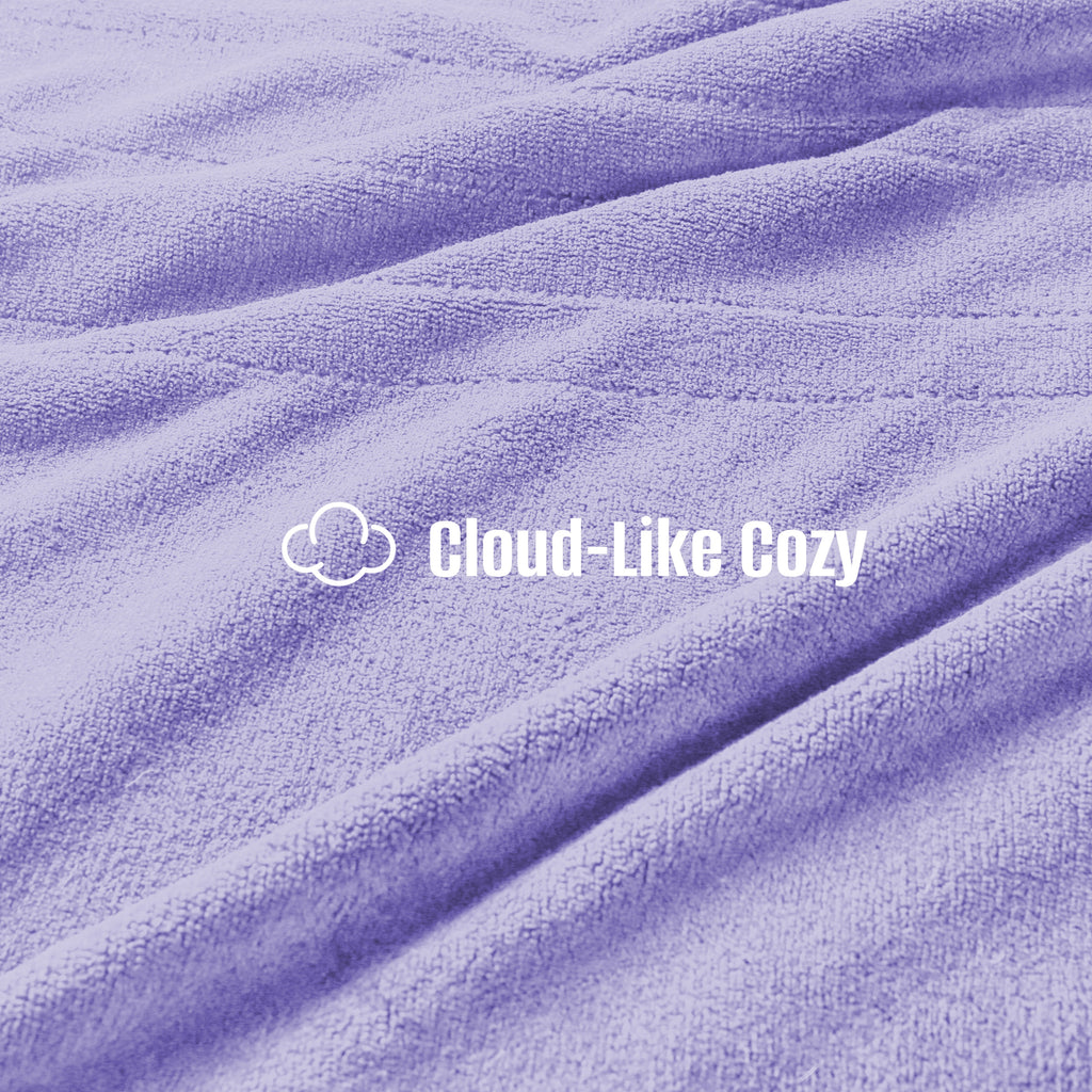 YAKEE Electric Heated Blanket 84"x90" Queen Size with Dual Control, 4 Heat Levels, 10-Hour Auto-off, Soft Coral Fleece, Overheat Protection, Purple