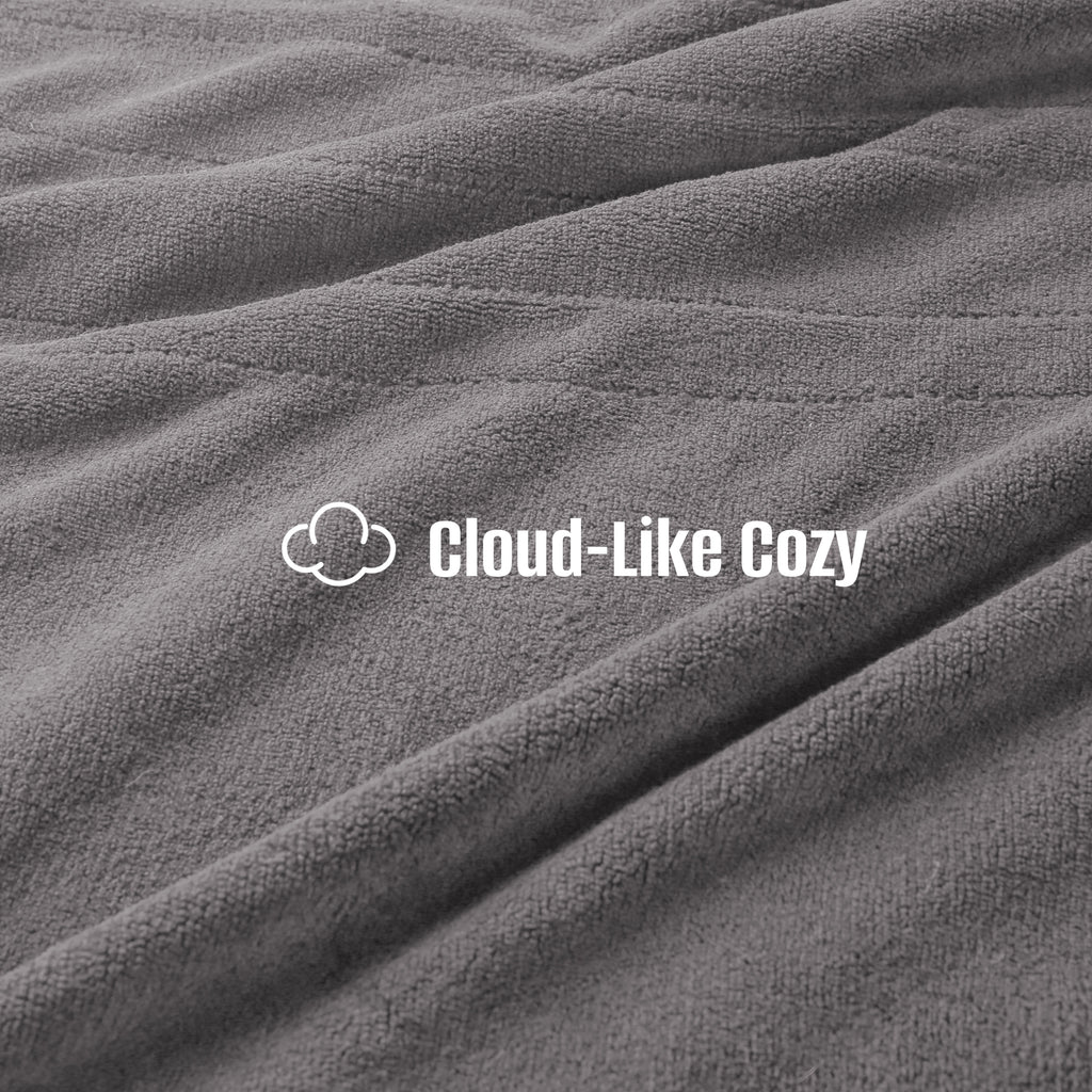YAKEE Electric Heated Blanket 72"x84" Full Size - Soft Warm Coral Fleece, 4 Heat Levels, 10 Hours Auto-off, Machine Washable with Overheat Protection, Gray