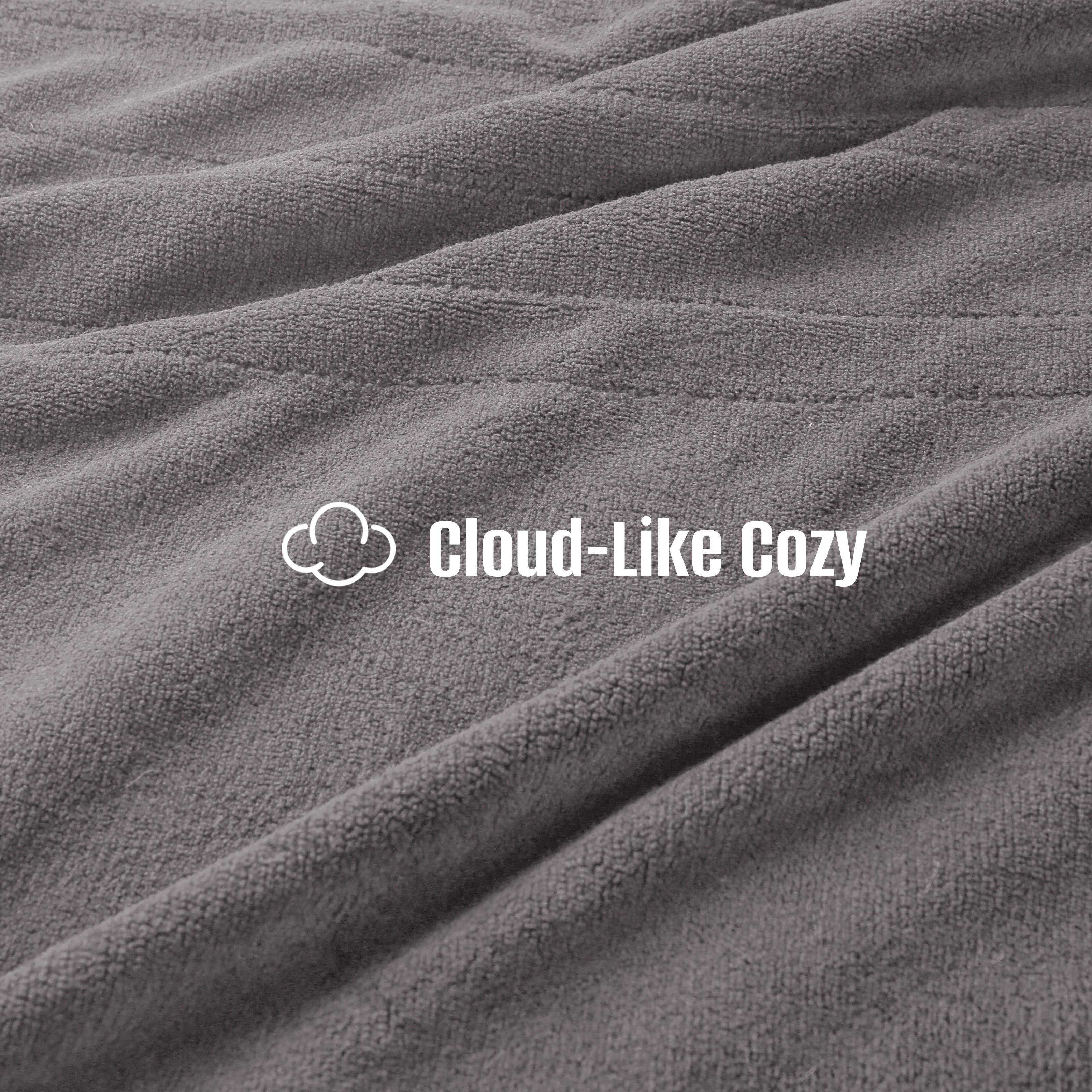 YAKEE Electric Heated Blanket 72"x84" Full Size - Soft Warm Coral Fleece, 4 Heat Levels, 10 Hours Auto-off, Machine Washable with Overheat Protection, Gray