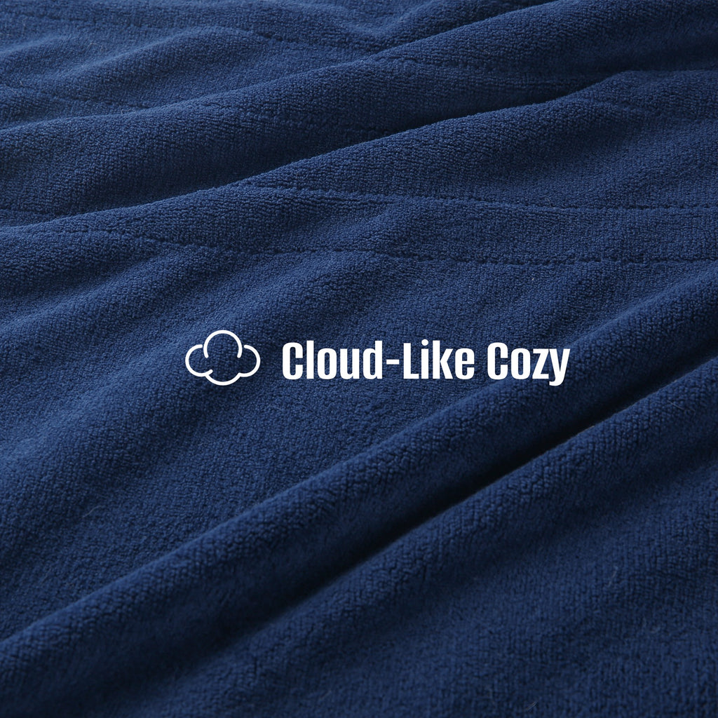 YAKEE Electric Heated Blanket 84"x90" Queen Size with Dual Control, 4 Heat Levels, 10-Hour Auto-off, Soft Coral Fleece, Overheat Protection, Blue