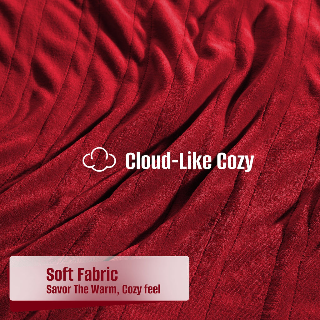 YAKEE Electric Heated Blanket 72"x84" Full Size - Soft Warm Coral Fleece, 4 Heat Levels, 10 Hours Auto-Off, Machine Washable with Overheat Protection, Cherry Red