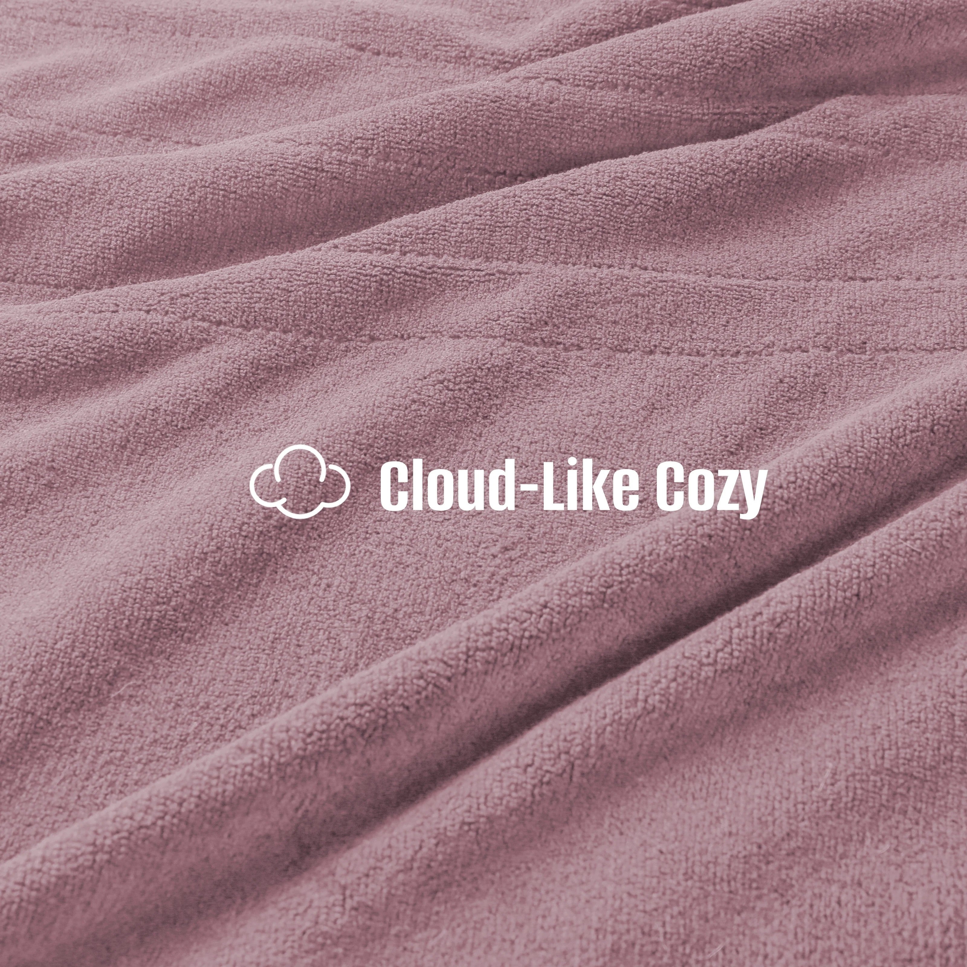 YAKEE Electric Heated Blanket 90"x100" King Size with Dual Control, 4 Heat Levels, 10-Hour Auto-off, Soft Coral Fleece, Overheat Protection, Purple