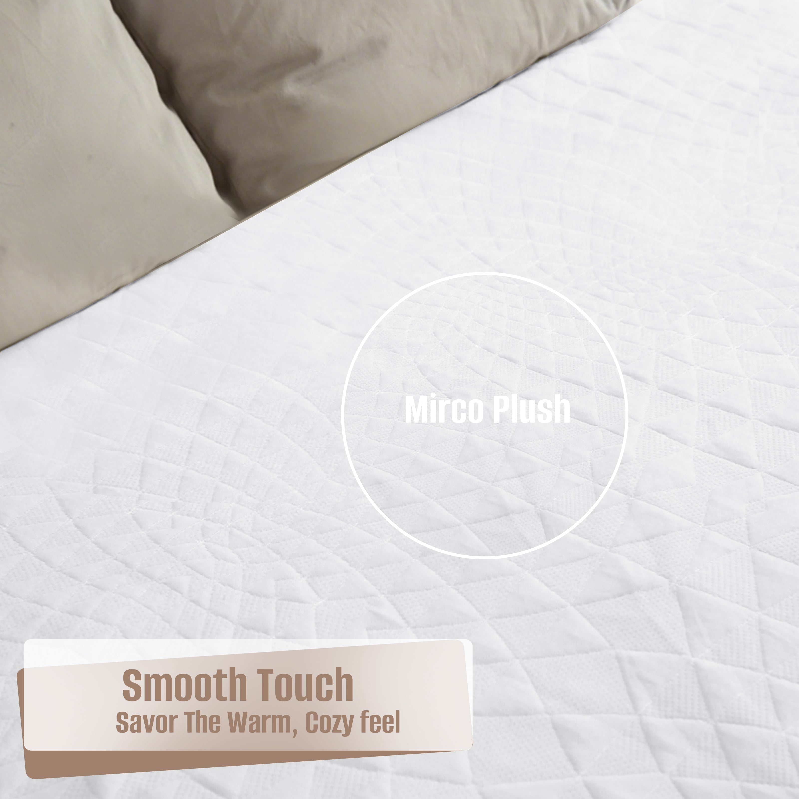 YAKEE Electric Heated Mattress Pad, Full Size, 4 Heating Levels, 10-Hour Auto off, Lightweight Polyester, White Diamond Pattern for Adults