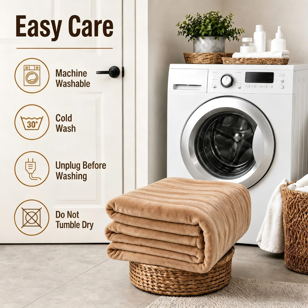 YAKEE Electric Heated Blanket 62"x84" Twin Size, Soft Cozy Flannel Heating Blanket with 4 Heat Levels, 10H Auto-Off for Bed, Great Gift for Dad - Linen
