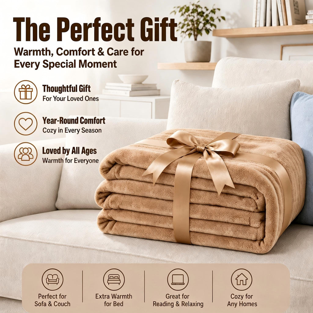 YAKEE Electric Heated Blanket 62"x84" Twin Size, Soft Cozy Flannel Heating Blanket with 4 Heat Levels, 10H Auto-Off for Bed, Great Gift for Dad - Linen