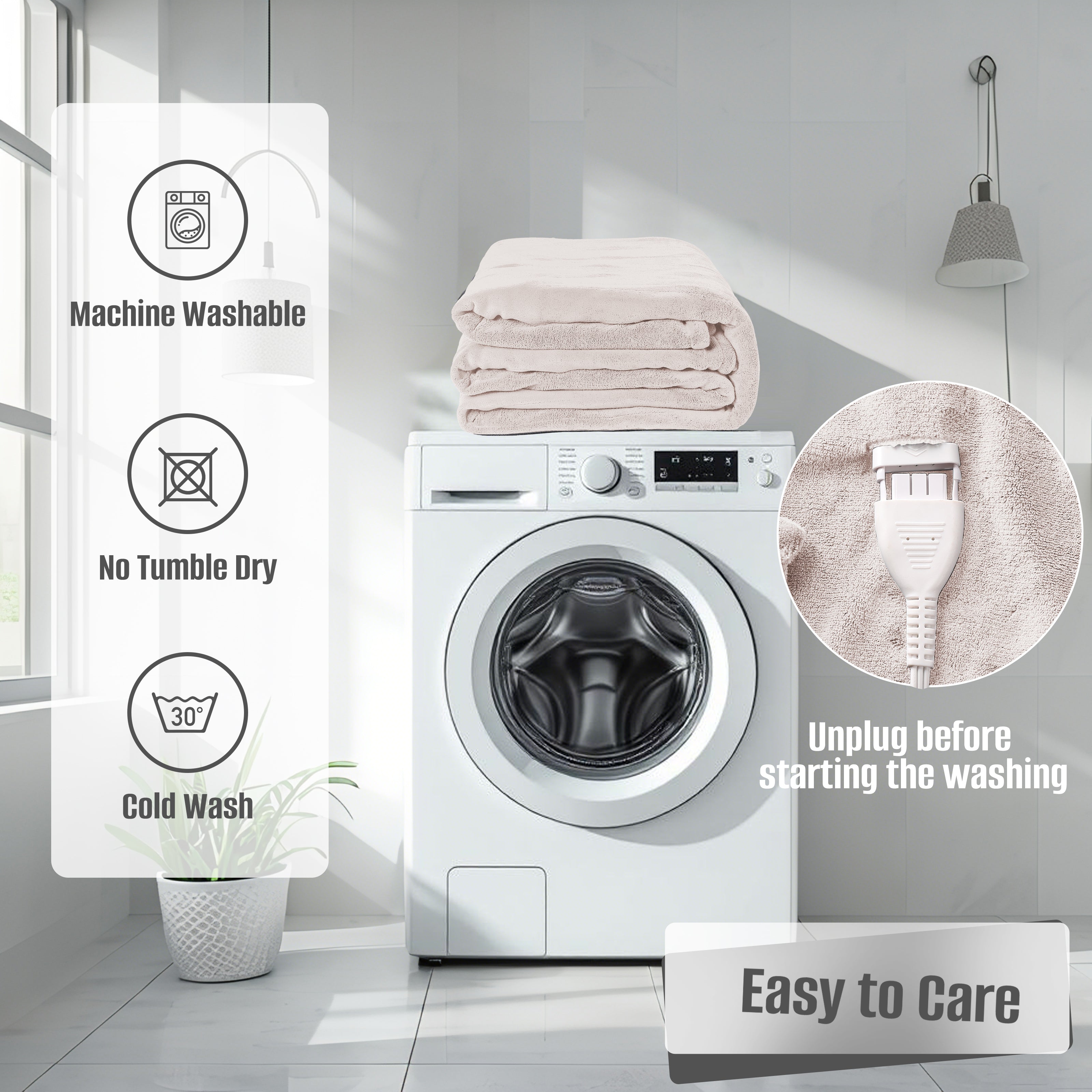 YAKEE Electric Heated Blanket 72"x84" Full Size - 4 Heat Levels, 10 Hours Auto-off, Machine Washable with Overheat Protection, White for Adults