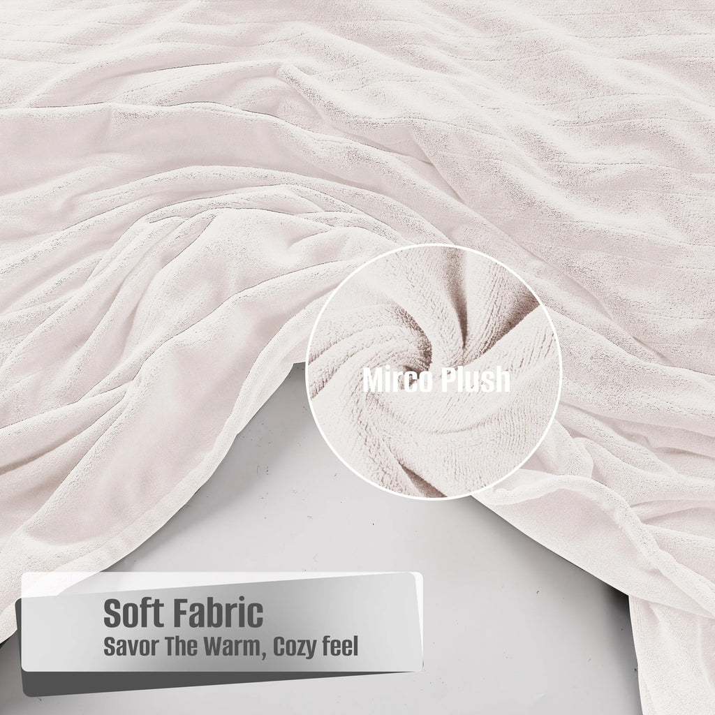 YAKEE Electric Heated Blanket 90"x100" King Size with Dual Control, 4 Heat Levels, 10-Hour Auto-off, Soft Coral Fleece, Overheat Protection, White