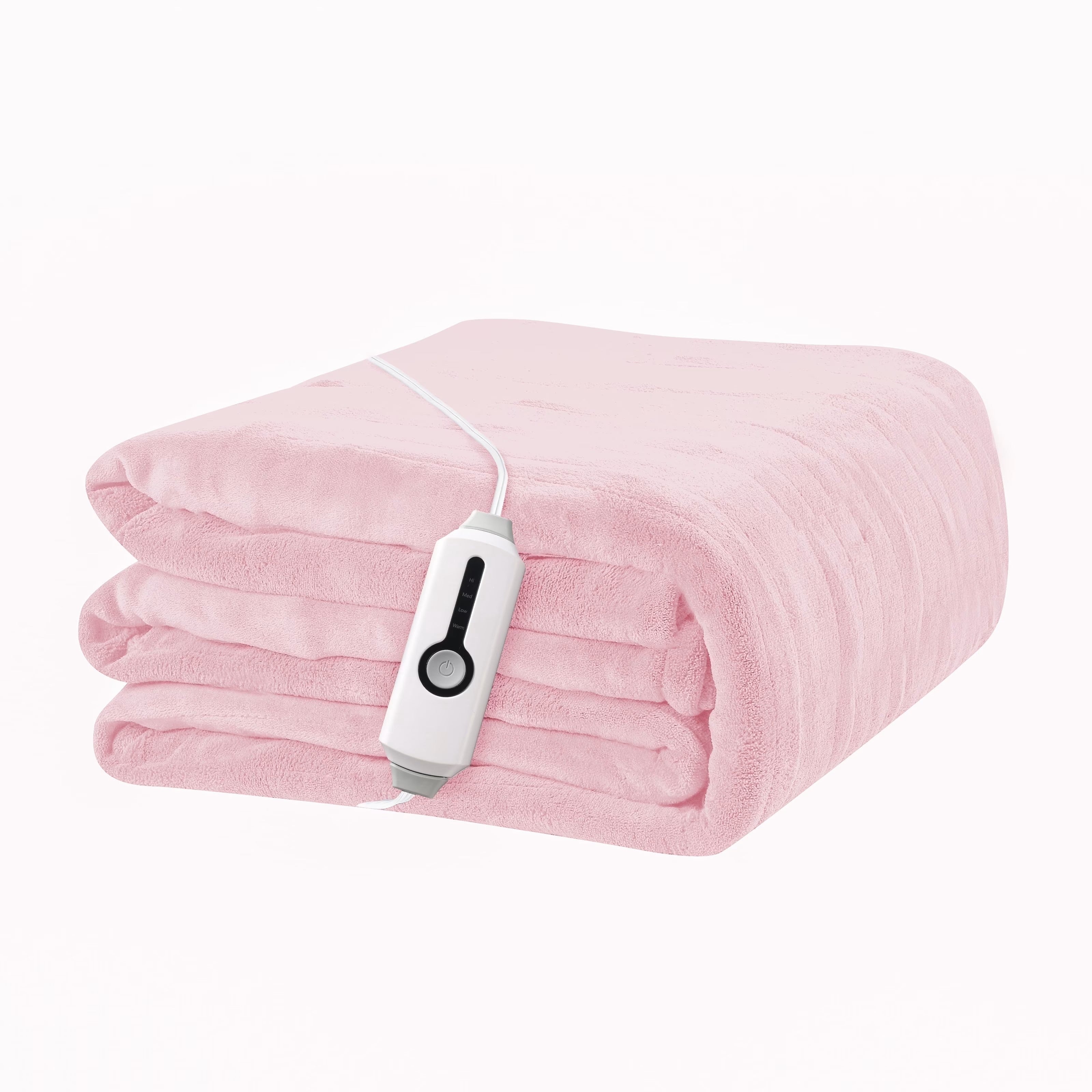 YAKEE Electric Heated Blanket 72"x84" Full Size - Soft Warm Coral Fleece, 4 Heat Levels, 10 Hours Auto-off, Machine Washable with Overheat Protection, Pink