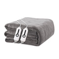 YAKEE Electric Heated Blanket 90"x100" King Size - Dual Control Design, 4 Heat Levels, 10-Hour Auto-Off, Soft Coral Fleece Heated Blanket with Overheat Protection, Gray